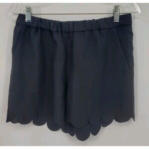 Madewell Scalloped Hem Flat Front Pull-On Dress Shorts Women's Size Small Pocket